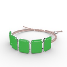 Akia Bileklik - Neon yeşil akrilik 18 ayar beyaz altın bileklik #y6mo0q