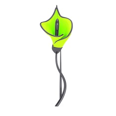Kala Çiçeği Broş - 925 ayar siyah rodyum kaplama gümüş broş (Neon yeşil mineli) #15rg83r