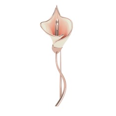 925 ayar rose altın kaplama gümüş broş (Pastel pembe mineli)