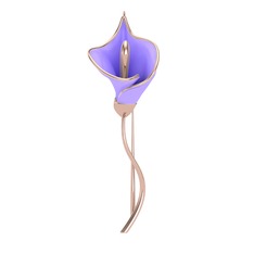 925 ayar rose altın kaplama gümüş broş (Menekşe mineli)