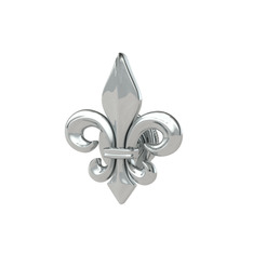 Fleur De Lis Pin - 8 ayar beyaz altın broş #1ij0641