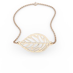 Yaprak Bilezik - 18 ayar rose altın bilezik (40 cm rose altın rolo zincir) #tvytwf