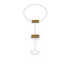 Kurdele Şahmeran Bilezik - Sitrin 925 ayar siyah rodyum kaplama gümüş bilezik (40 cm gümüş rolo zincir) #13n2bf9