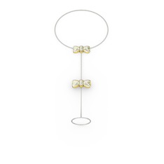 Swarovski 14 ayar altın bilezik (40 cm gümüş rolo zincir)