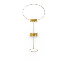 Kurdele Şahmeran Bilezik - Sitrin 18 ayar altın bilezik (40 cm gümüş rolo zincir) #189mz7i