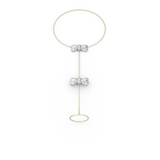 Kurdele Şahmeran Bilezik - Swarovski 14 ayar beyaz altın bilezik (40 cm altın rolo zincir) #1j3koix