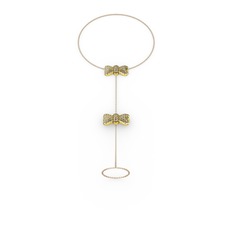 Dumanlı kuvars 925 ayar altın kaplama gümüş bilezik (40 cm gümüş rolo zincir)