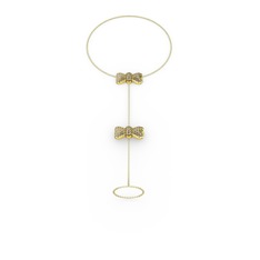 Kurdele Şahmeran Bilezik - Dumanlı kuvars 925 ayar altın kaplama gümüş bilezik (40 cm gümüş rolo zincir) #1vf80y3