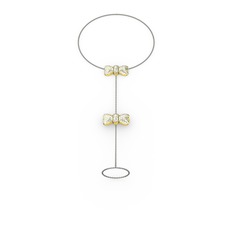 Kurdele Şahmeran Bilezik - Swarovski 8 ayar altın bilezik (40 cm gümüş rolo zincir) #6n63om