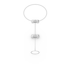 Swarovski 8 ayar beyaz altın bilezik (40 cm beyaz altın rolo zincir)