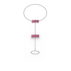 Kurdele Şahmeran Bilezik - Rodolit garnet 925 ayar gümüş bilezik (40 cm gümüş rolo zincir) #btcswg