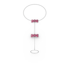 Rodolit garnet 925 ayar gümüş bilezik (40 cm gümüş rolo zincir)