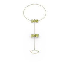 Kurdele Şahmeran Bilezik - Peridot 8 ayar beyaz altın bilezik (40 cm altın rolo zincir) #ikaugn