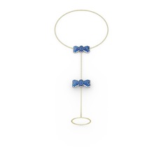 Kurdele Şahmeran Bilezik - Lab safir 925 ayar gümüş bilezik (40 cm altın rolo zincir) #kdljae