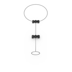 Kurdele Şahmeran Bilezik - Siyah zirkon 925 ayar siyah rodyum kaplama gümüş bilezik (40 cm gümüş rolo zincir) #mi0huq