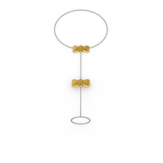 Kurdele Şahmeran Bilezik - Sitrin 8 ayar altın bilezik (40 cm gümüş rolo zincir) #rb5mx