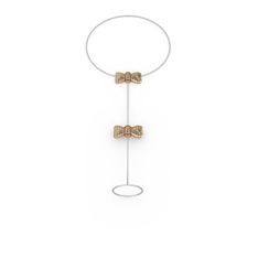 Dumanlı kuvars 18 ayar rose altın bilezik (40 cm gümüş rolo zincir)