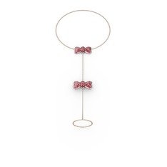 Garnet 925 ayar gümüş bilezik (40 cm gümüş rolo zincir)