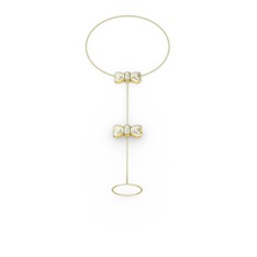 Swarovski 8 ayar altın bilezik (40 cm gümüş rolo zincir)
