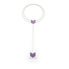 Menta Şahmeran Bilezik - Ametist 925 ayar gümüş bilezik (40 cm altın rolo zincir) #15wop9z