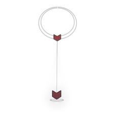Menta Şahmeran Bilezik - Garnet 925 ayar siyah rodyum kaplama gümüş bilezik (40 cm beyaz altın rolo zincir) #1b43dlo