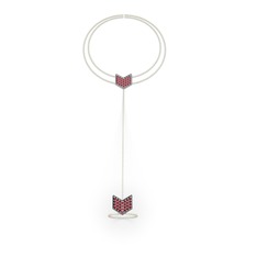 Menta Şahmeran Bilezik - Pembe kuvars 14 ayar beyaz altın bilezik (40 cm altın rolo zincir) #1dyo9en