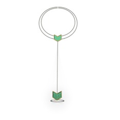 Menta Şahmeran Bilezik - Yeşil kuvars 18 ayar altın bilezik (40 cm gümüş rolo zincir) #1lon5ze