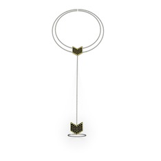 Menta Şahmeran Bilezik - Siyah zirkon 8 ayar altın bilezik (40 cm gümüş rolo zincir) #1n2ca1a