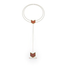 Garnet 8 ayar altın bilezik (40 cm rose altın rolo zincir)