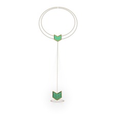 Menta Şahmeran Bilezik - Yeşil kuvars 8 ayar altın bilezik (40 cm rose altın rolo zincir) #1rm072r