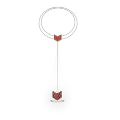 Menta Şahmeran Bilezik - Garnet 925 ayar rose altın kaplama gümüş bilezik (40 cm beyaz altın rolo zincir) #1sw1bxz