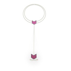 Menta Şahmeran Bilezik - Rodolit garnet 18 ayar beyaz altın bilezik (40 cm altın rolo zincir) #1vhikt0