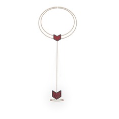 Menta Şahmeran Bilezik - Garnet 925 ayar siyah rodyum kaplama gümüş bilezik (40 cm rose altın rolo zincir) #1xsnwdd