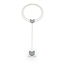 Menta Şahmeran Bilezik - Akuamarin 925 ayar siyah rodyum kaplama gümüş bilezik (40 cm rose altın rolo zincir) #2ckccu