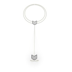 Swarovski 18 ayar beyaz altın bilezik (40 cm altın rolo zincir)