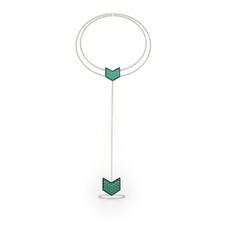 Menta Şahmeran Bilezik - Yeşil kuvars 925 ayar siyah rodyum kaplama gümüş bilezik (40 cm altın rolo zincir) #5cefr7