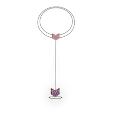 Menta Şahmeran Bilezik - Ametist 8 ayar altın bilezik (40 cm gümüş rolo zincir) #71413b