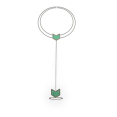 Menta Şahmeran Bilezik - Yeşil kuvars 925 ayar rose altın kaplama gümüş bilezik (40 cm gümüş rolo zincir) #72lcy