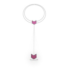 Menta Şahmeran Bilezik - Rodolit garnet 8 ayar beyaz altın bilezik (40 cm beyaz altın rolo zincir) #8o280v