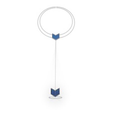 Lab safir 8 ayar beyaz altın bilezik (40 cm beyaz altın rolo zincir)