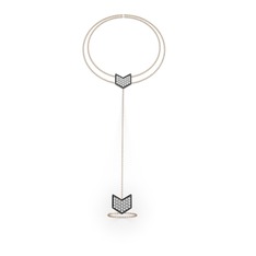 Menta Şahmeran Bilezik - Swarovski 925 ayar siyah rodyum kaplama gümüş bilezik (40 cm gümüş rolo zincir) #fmagm6