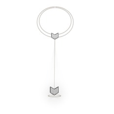 Swarovski 8 ayar beyaz altın bilezik (40 cm gümüş rolo zincir)