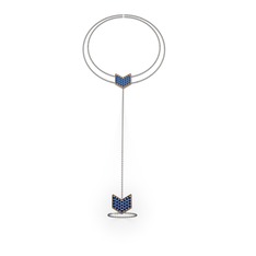 Menta Şahmeran Bilezik - Lab safir 8 ayar rose altın bilezik (40 cm gümüş rolo zincir) #nsz15d