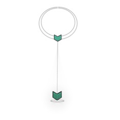 Menta Şahmeran Bilezik - Yeşil kuvars 925 ayar siyah rodyum kaplama gümüş bilezik (40 cm beyaz altın rolo zincir) #rtj7x1