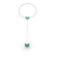 Menta Şahmeran Bilezik - Yeşil kuvars 8 ayar beyaz altın bilezik (40 cm altın rolo zincir) #v59lbx