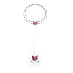 Rodolit garnet 14 ayar beyaz altın bilezik (40 cm gümüş rolo zincir)