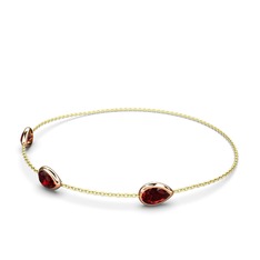 Garnet 8 ayar rose altın bilezik (17 cm altın rolo zincir)
