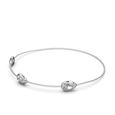 Su Damlası Bilezik - Swarovski 14 ayar beyaz altın bilezik (17 cm beyaz altın rolo zincir) #qigszl