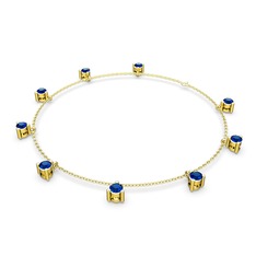 Sallantılı Tektaş Bilezik - Lab safir 14 ayar altın bilezik (40 cm altın rolo zincir) #hh98is