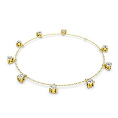 Sallantılı Tektaş Bilezik - Swarovski 14 ayar altın bilezik (40 cm altın rolo zincir) #o026l8